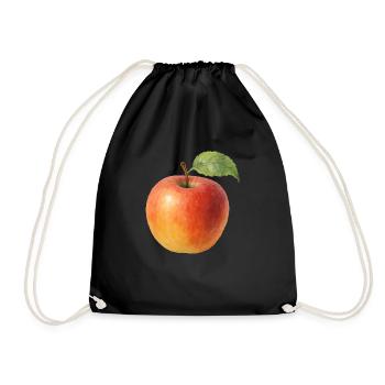 apfel - Turnbeutel - Schwarz - Vorne