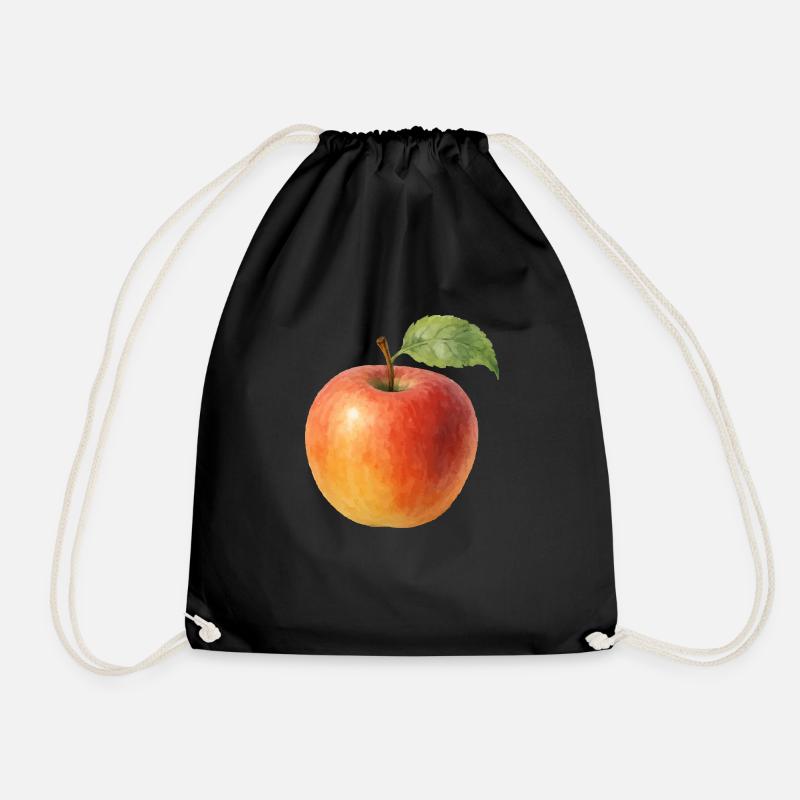 apfel - Turnbeutel - Schwarz