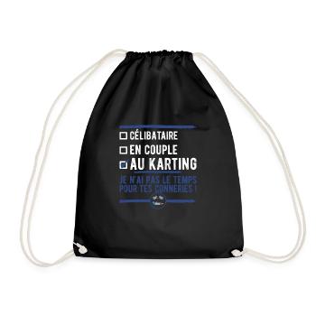 au karting t-shirt cadeau - Sac de sport léger - noir - Devant