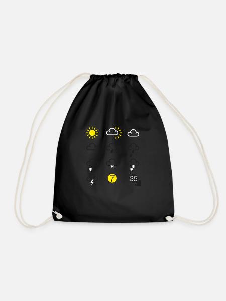 weather forecast symbols - Drawstring Bag - black