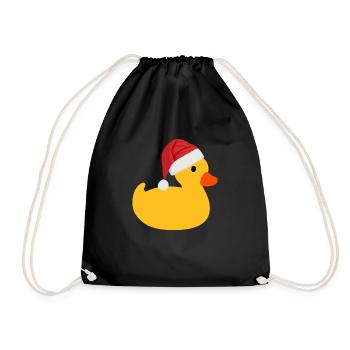 Canard Squeak avec le chapeau du père Noël - Sac de sport léger - noir - Devant