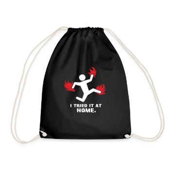 I tried it at home - Premium Design - Drawstring Bag - black - Front