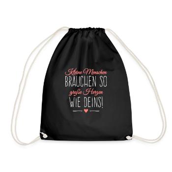 Geschenkidee für liebevolle Erzieherin oder Mama - Turnbeutel - Schwarz - Vorne