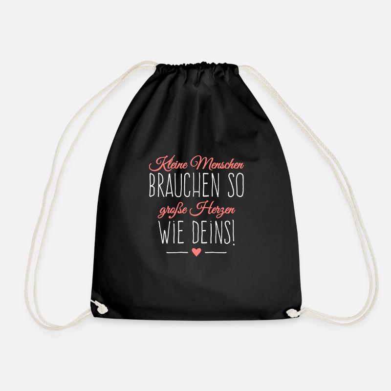 Geschenkidee für liebevolle Erzieherin oder Mama - Turnbeutel - Schwarz