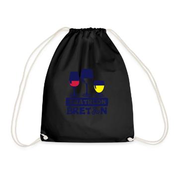 triathlon breton alcool verre apero humour - Sac de sport léger - noir - Devant