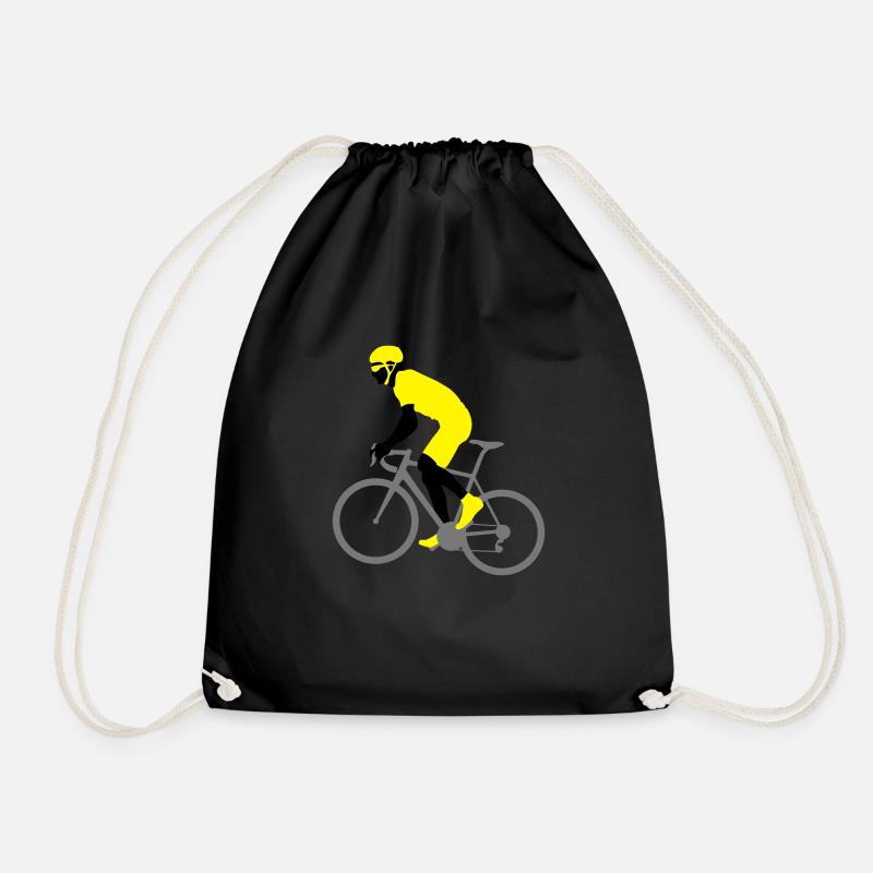 climbing cyclist 3 colors - Drawstring Bag - black