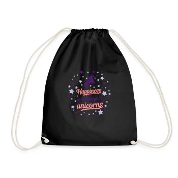 Einhorn-Shirt für Mädchen, lila Shirt mit Sternen - Turnbeutel - Schwarz - Vorne