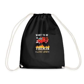 Become a firefighter - Firefighters are heroes - Drawstring Bag - black - Front