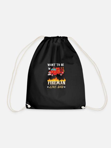 Become a firefighter - Firefighters are heroes - Drawstring Bag - black