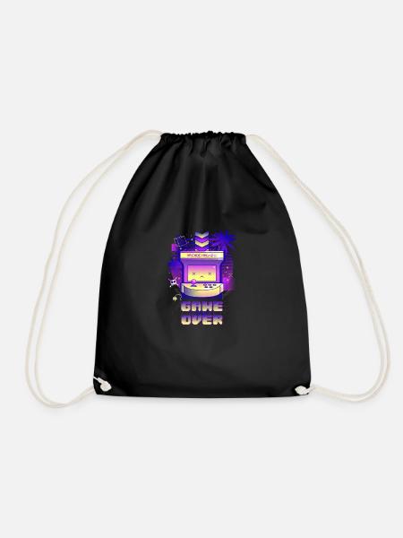 Retro Game Over - Drawstring Bag - black