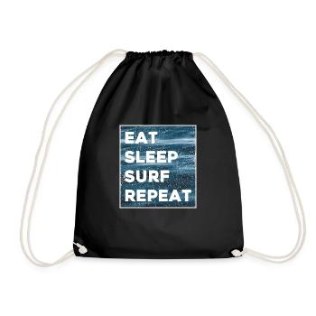 Eat Sleep Surf Repeat - Drawstring Bag - black - Front