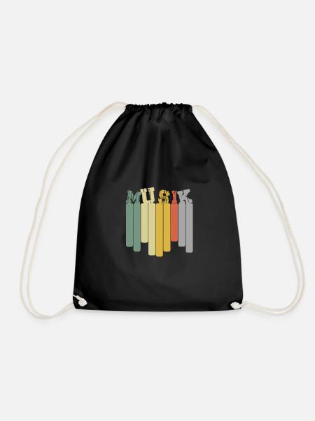 Music beat - Drawstring Bag - black