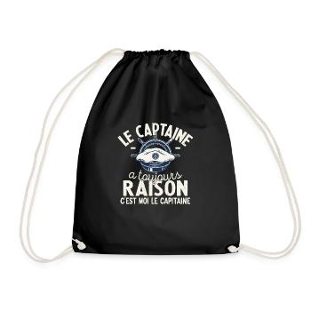 Le Capitaine A Toujours Raison C'est Moi Captain - Sac de sport léger - noir - Devant