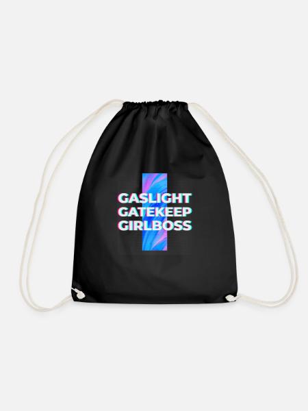 Gaslight Gatekeep Girlboss - Live Love Laugh - Turnbeutel - Schwarz