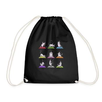 Yoga Mice Pose Meditation Relaxation - Drawstring Bag - black - Front