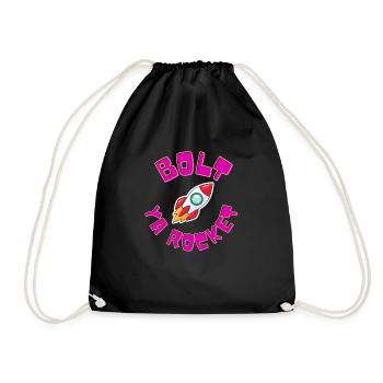 Bolt Ya Rocket - Drawstring Bag - black - Front