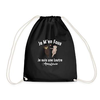 je m'en fous je suis une loutre - Sac de sport léger - noir - Devant