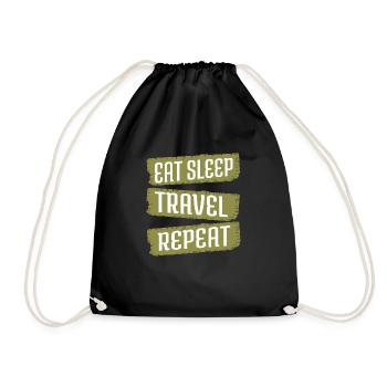sea happy hiking vacation humor couple retirement - Turnbeutel - Schwarz - Vorne