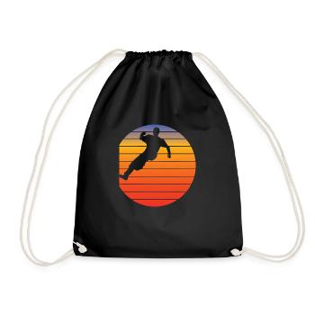 Parkour Läufer Retro Geschenk Parcour laufen - Turnbeutel - Schwarz - Vorne