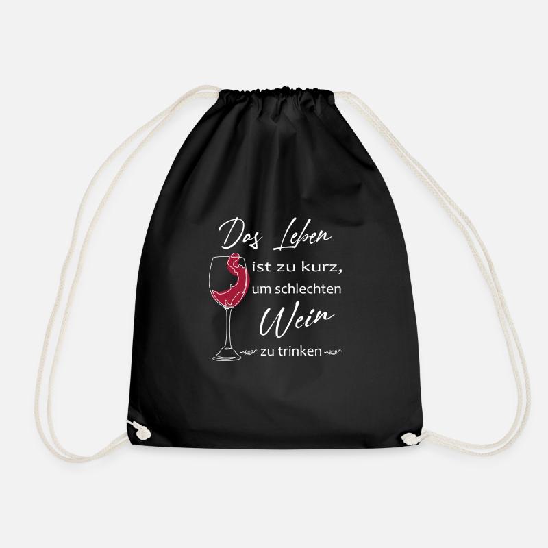 Wein Spruch Weinliebhaber Geschenk - Turnbeutel - Schwarz
