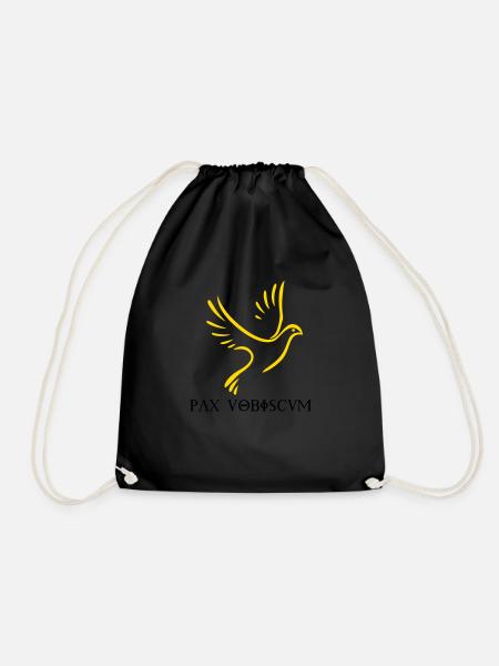 Pax vobiscum - Peace be with you! - Drawstring Bag - black