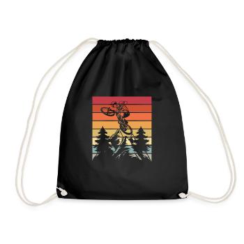 BMX cooles Retro Fan Geschenk Motiv für Junge Mädc - Turnbeutel - Schwarz - Vorne