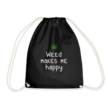 l’herbe me rend heureux cannabis marijuana - Sac de sport léger - noir - Devant