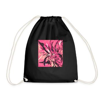 Fleur rose - Sac de sport léger - noir - Devant