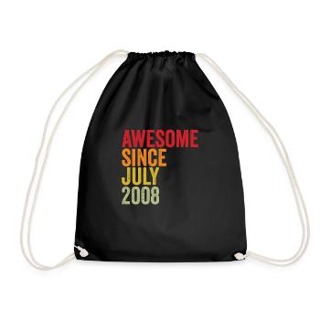 14 ans 14e anniversaire né en juillet 2008 - Sac de sport léger - noir - Devant