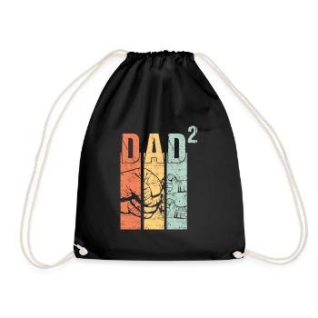 Papa père Papa de 2 deux deuxièmes enfants jumeaux - Sac de sport léger - noir - Devant