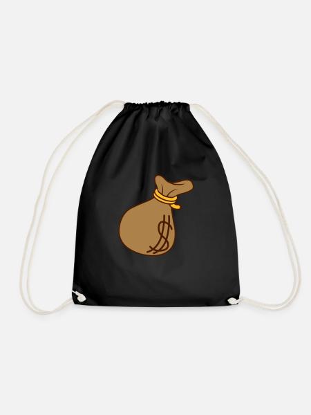 Dollar Symbol Geld Sack - Turnbeutel - Schwarz