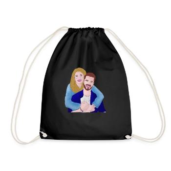 In Love Couple forever and ever Shirt Trend New - Turnbeutel - Schwarz - Vorne