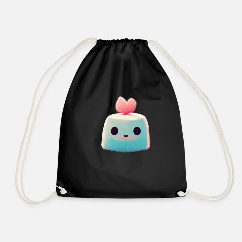 Cartoon marshmallow - Turnbeutel - Schwarz
