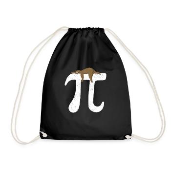 Math Sloth Pi - Drawstring Bag - black - Front
