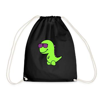 Cool Dino - Turnbeutel - Schwarz - Vorne