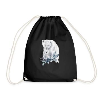 Ours polaires décorés de plantes d’hiver - Sac de sport léger - noir - Devant