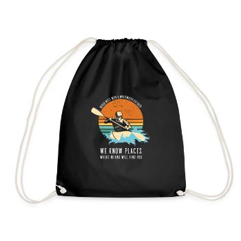 Never Mess With A Whitewater Kayaker Kayaking - Drawstring Bag - black - Front