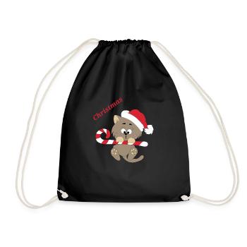 Kätzchen Weihnachten - Turnbeutel - Schwarz - Vorne