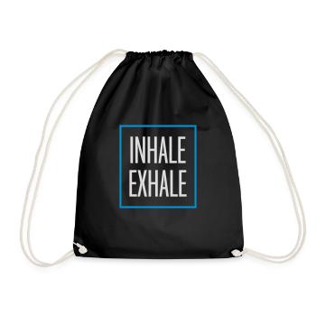 inhale exhale yoga Zitat - Turnbeutel - Schwarz - Vorne