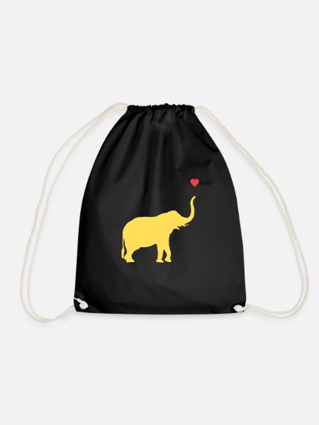 Elefant - Turnbeutel - Schwarz