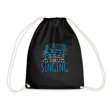 may spontaneously start singing - Turnbeutel - Schwarz - Vorne
