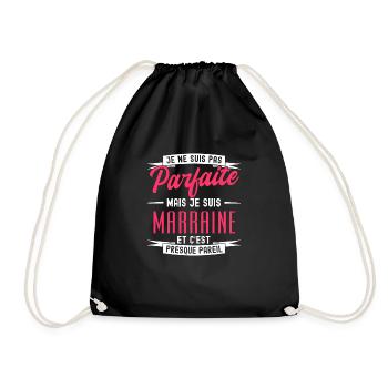 pas parfaite mais marraine / cadeau marraine - Sac de sport léger - noir - Devant