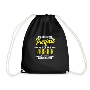 pas parfait mais parrain / cadeau humour parrain - Sac de sport léger - noir - Devant
