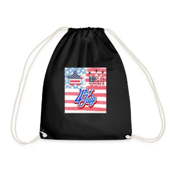 USA, étoiles et ceintures - Sac de sport léger - noir - Devant