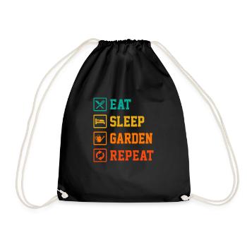 Eat Sleep Garden Repeat Gardening Gardener Horticu - Turnbeutel - Schwarz - Vorne