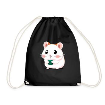 Mignon Cartoon Hamster Love Pet 3 - Sac de sport léger - noir - Devant