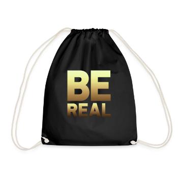 BE REAL - Turnbeutel - Schwarz - Vorne