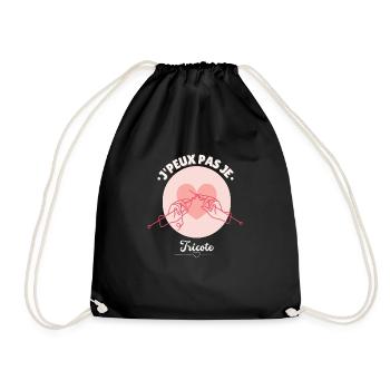 J'peux pas je tricote - Sac de sport léger - noir - Devant