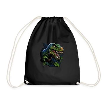 Dinosaure rapace cool - Sac de sport léger - noir - Devant