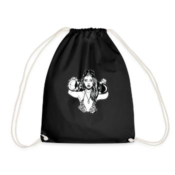 Skatergirl // Illustration - Sac de sport léger - noir - Devant